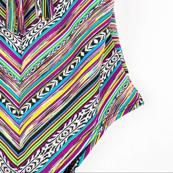 Multicolor Striped Women Swim One Piece - Picture 4 of 6